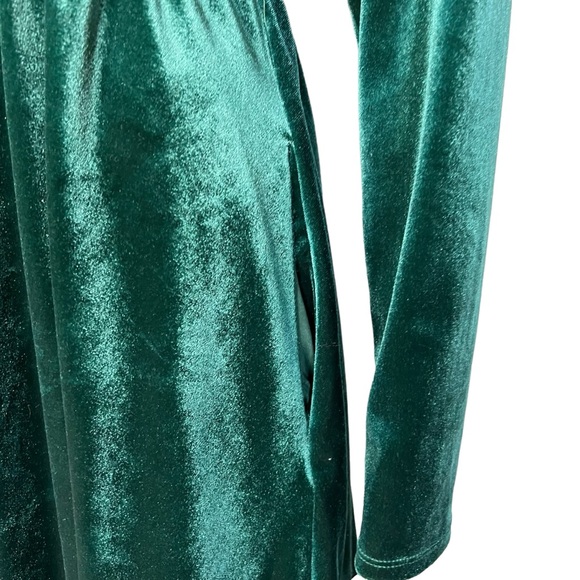 Hot Topic Velvet Green Long Sleeve Dress SM - Picture 4 of 8